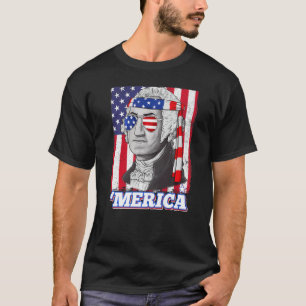 Camiseta 4 De Julio George Washington Patriótico Merica Fla