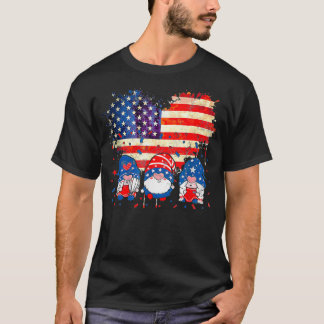 Camiseta 4 de julio Gnomes Patriotic American Flag Cute pu