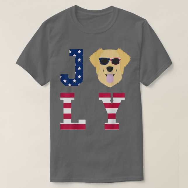 Camiseta 4 de julio Golden Retriever American Flag Dog  (Diseño del anverso)