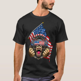 Camiseta 4 De Julio Gorilla Estados Unidos Bandera Patrióti