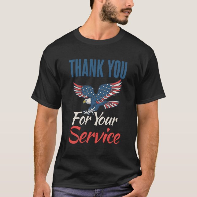 Camiseta 4 De Julio Gracias Por Su Servicio Veterano Memori (Anverso)