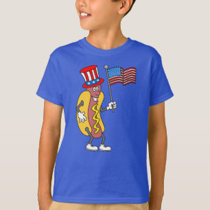 Camiseta 4 de julio: Gracioso perro caliente patriótico