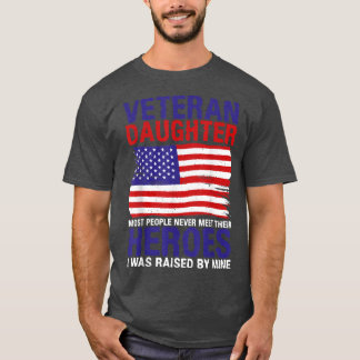 Camiseta 4 de julio: Hija veterana criada por Hero Memoria