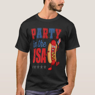 Camiseta 4 De Julio Hotdog Fiesta En La Ropa De Banderas Es