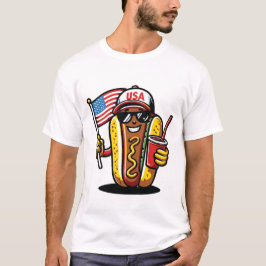 Camiseta 4 de julio Hotdog Funny