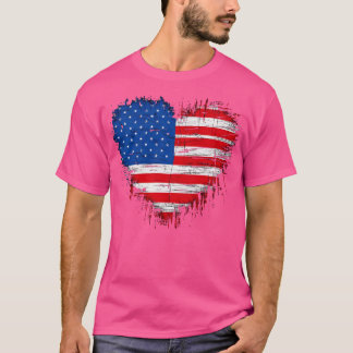 Camiseta 4 De Julio Ilustracion Mi Corazón Es Estados Unido