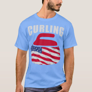 Camiseta 4 de julio impresiones Curling Team Sports America