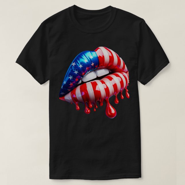 Camiseta 4 de julio la bandera de los Estados Unidos de Amé (Diseño del anverso)