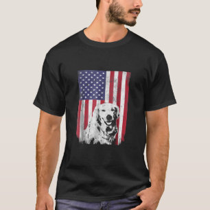 Camiseta 4 De Julio La Bandera Estadounidense De Golden Ret
