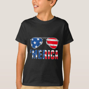 Camiseta 4 De Julio La Bandera Estadounidense De Los Niños