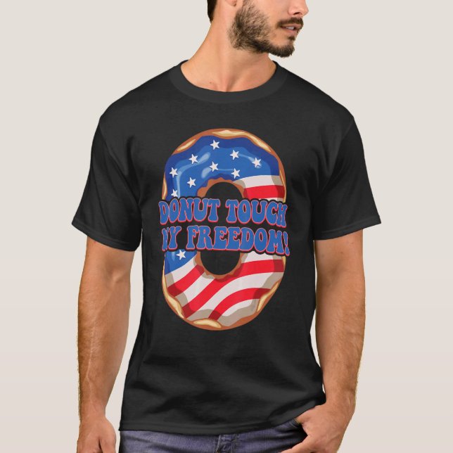 Camiseta 4 De Julio La Bandera Estadounidense No Toque Mi L (Anverso)