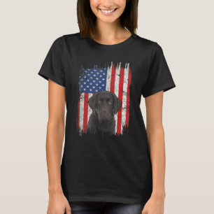 Camiseta 4 De Julio Labrador Bandera Americana Choco Patrió