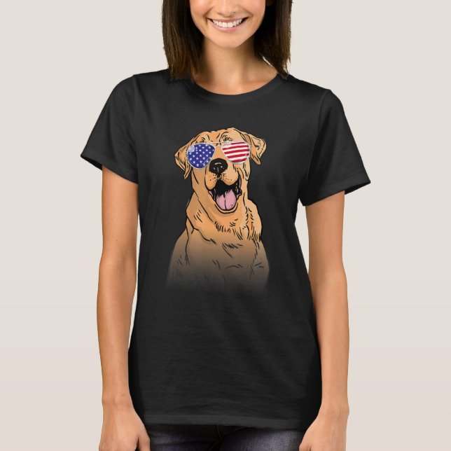 Camiseta 4 De Julio Labrador Patriótico Merica Perro 4 De J (Anverso)