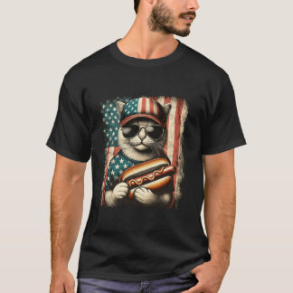 Camiseta 4 de julio: Meowica 4.º bandera de Estados Unidos