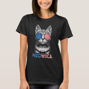 Camiseta 4 De Julio Meowica Cat Merica Hombres Estadouniden