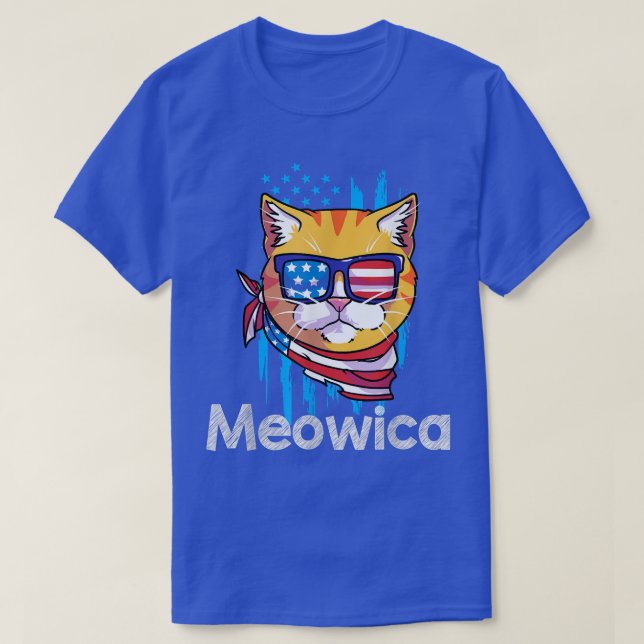 Camiseta 4 de julio Meowica Kitty Cat  (Diseño del anverso)