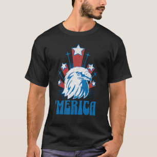 Camiseta 4 De Julio Merica Bald Eagle Estados Unidos Patrió