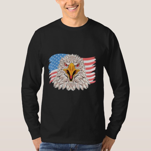 Camiseta 4 De Julio Merica Bandera De Eeuu Bald Eagle Patri (Anverso)