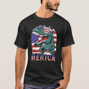 Camiseta 4 de julio Merica Dinosaur Trex Sunglass American 