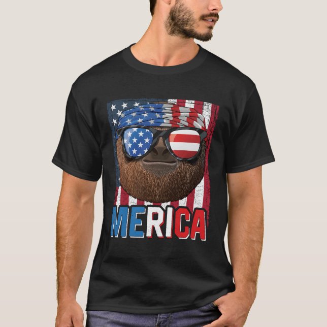 Camiseta 4 De Julio, Merica Eslovaca Patr Animal Estadounid (Anverso)