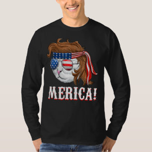 Camiseta 4 De Julio Merica Estadounidense Patriota Gato Mul