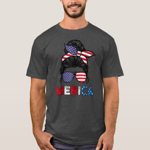 Camiseta 4 de julio Merica Gafas de Sol Clásica Mamá Vida