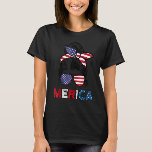 Camiseta 4 De Julio Merica Gafas De Sol Clásico Mamá Mess L