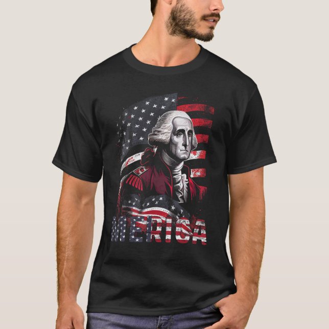 Camiseta 4 De Julio Merica George Washington (Anverso)