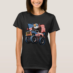 Camiseta 4 De Julio Monster Camión Bald Eagle Bandera Estad