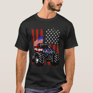 Camiseta 4 de julio Monster Truck niños angustiados USA Ame