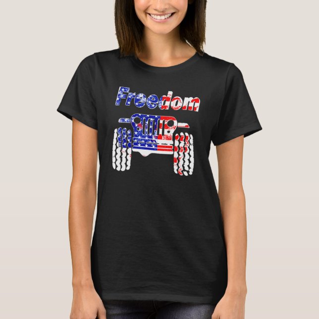 Camiseta 4 De Julio Mud Ride UTV SXS Offroad Freedom Racer (Anverso)