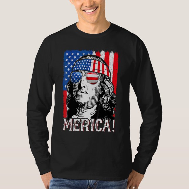 Camiseta 4 De Julio Mujeres Ben Franklin (Anverso)
