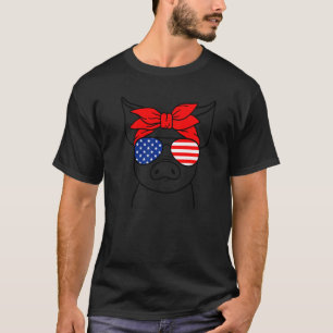 Camiseta 4 De Julio Mujeres De Cerdo Bandana Ue Bandera Gaf