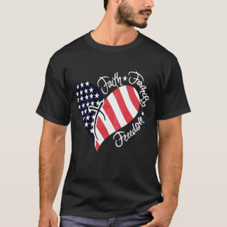 Camiseta 4 de julio Mujeres Fe Libertad de Familia