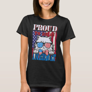 Camiseta 4 De Julio Mujeres Meowica Cute Gato Gatito Grap