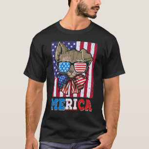 Camiseta 4 De Julio Mujeres Merica Cute Gato Gato Graph