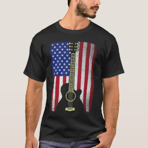 Camiseta 4 De Julio Músico De Guitarra USA Bandera Estadoun