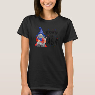 Camiseta 4 De Julio Nació Gnome Rojo Blanco Y Azul Estadoun