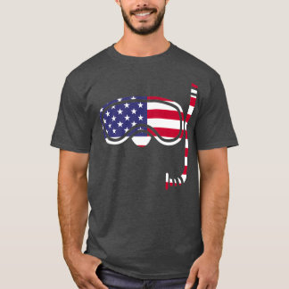 Camiseta 4 de julio Natación Goggles Bandera Americana Rega