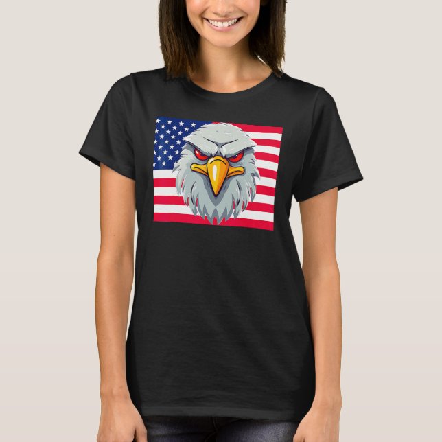 Camiseta 4 De Julio Orgullo Americano Símbolo De Águila Ame (Anverso)