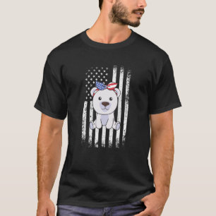 Camiseta 4 De Julio Oso Polar Estadounidense Para Niños Cut