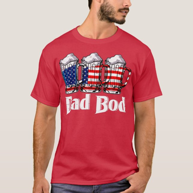 Camiseta 4 de julio, papá Bod Beer Merica América (Anverso)