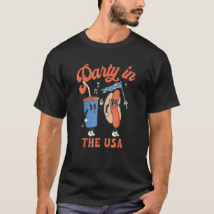 Camiseta 4 De Julio Para El Fiesta Hotdog En Eeuu 1