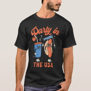 Camiseta 4 De Julio Para El Fiesta Hotdog En Eeuu 1
