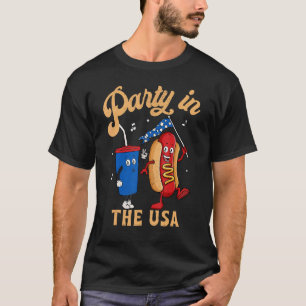 Camiseta 4 De Julio Para El Fiesta Hotdog En Eeuu 4