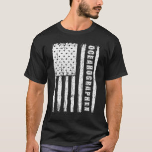 Camiseta 4 de julio para hombres oceanografía de bandera es