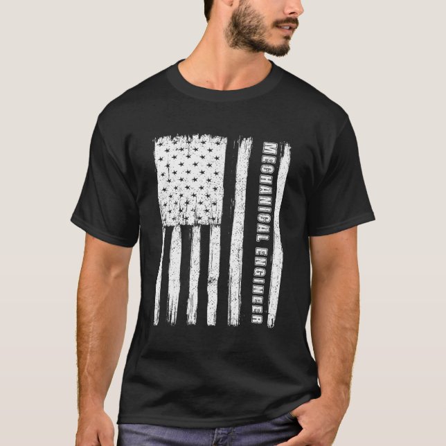 Camiseta 4 De Julio Para Ingeniero Mecánico (Anverso)