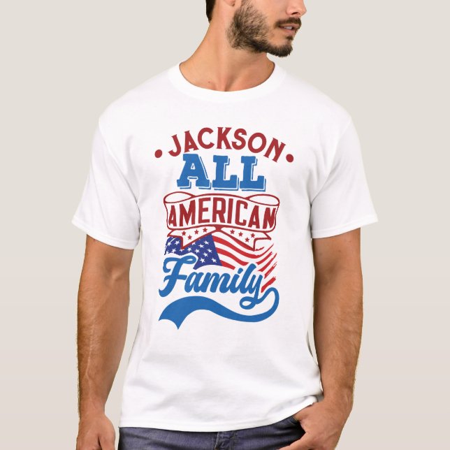 Camiseta 4 de julio Pareja patriótica familiar de todos los (Anverso)