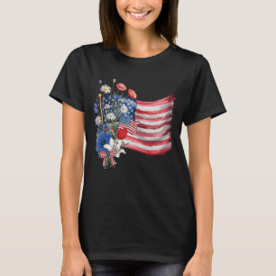 Camiseta 4 De Julio Patriota De Flor De Bandera Americana E