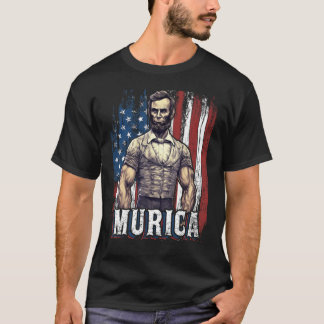 Camiseta 4 de julio Patriótico Abraham Lincoln Jul